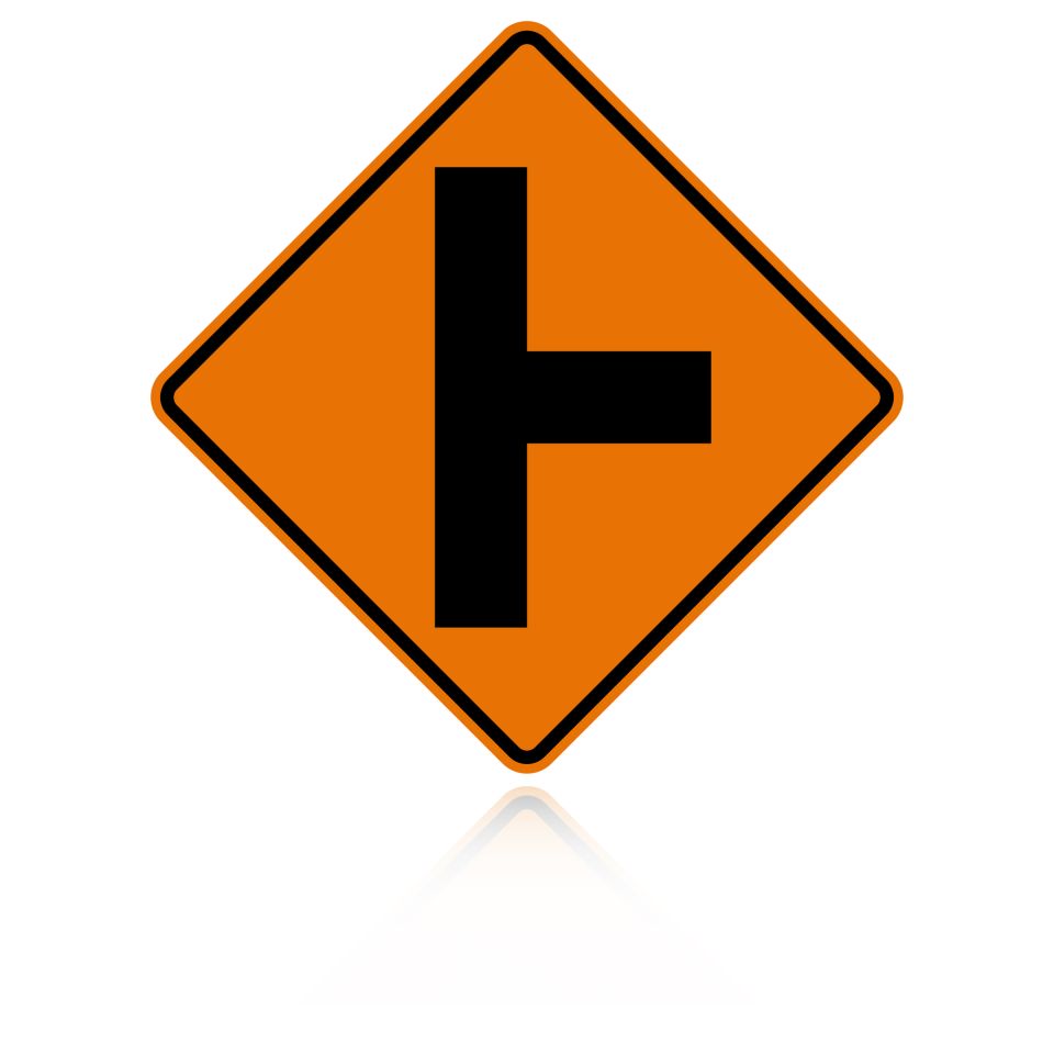 MUTCD W2-2R Side Road Intersection Right