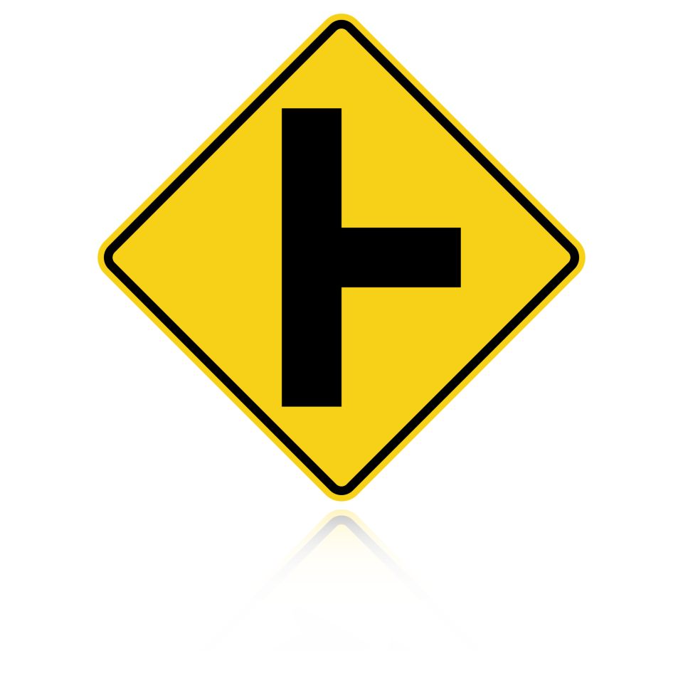 MUTCD W2-2R Side Road Intersection Right