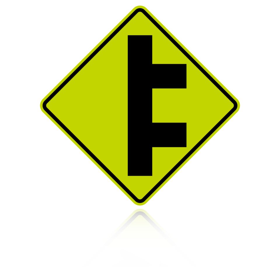MUTCD W2-8 Double Side Road Intersection