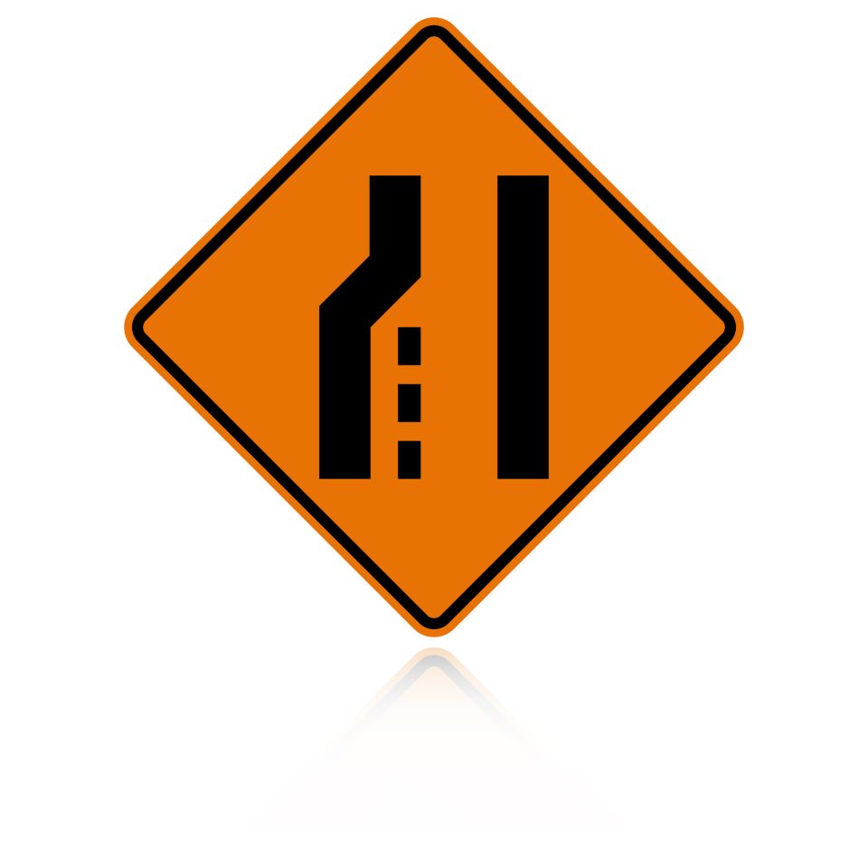 MUTCD W4-2L Left Lane Ends