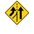 MUTCD W4-3L Added Lane Left