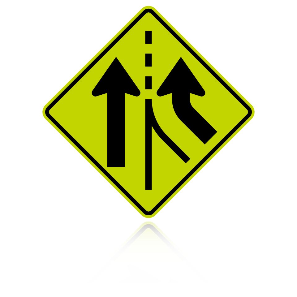 MUTCD W4-3R Added Lane Right