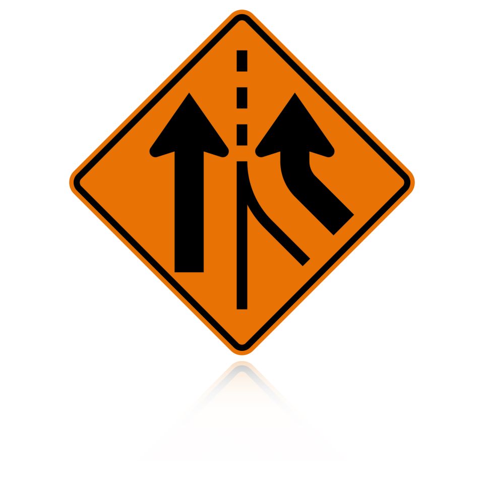 MUTCD W4-3R Added Lane Right