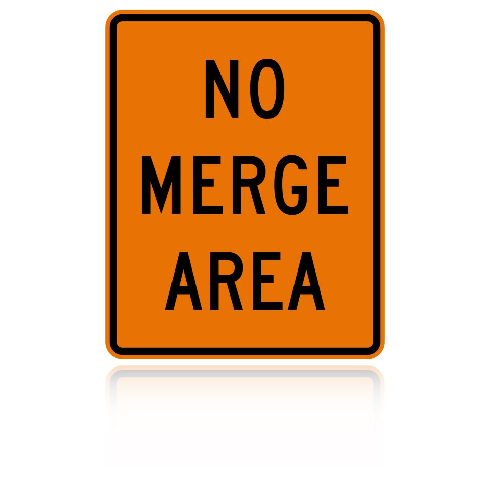 MUTCD W4-5P No Merge Area
