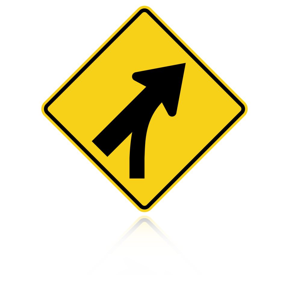 MUTCD W4-5 Entering Roadway Merge Right