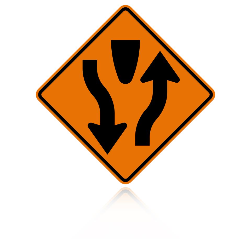 MUTCD W6-1 Divided Highway