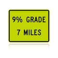 MUTCD W7-3BP 9% Grade 7 Miles