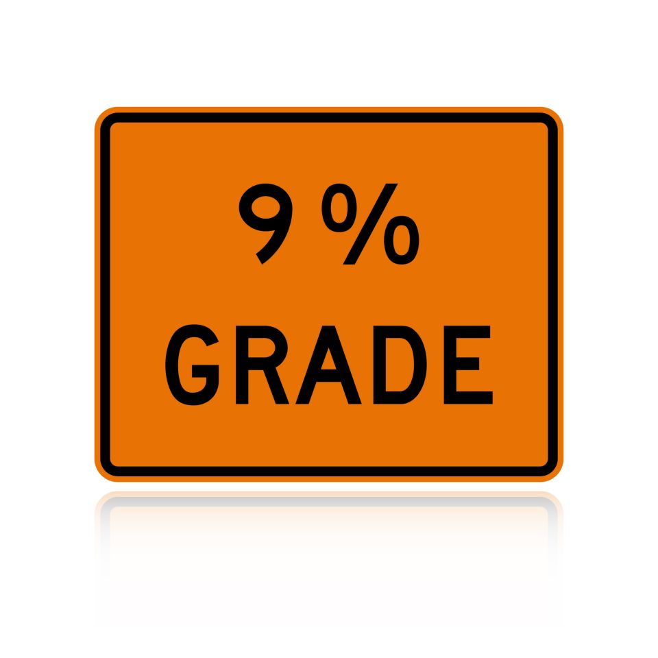 MUTCD W7-3P 9% Grade