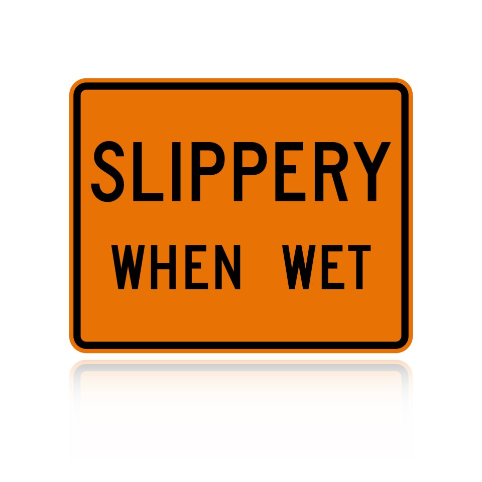MUTCD W8-10P Slippery When Wet