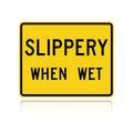 MUTCD W8-10P Slippery When Wet