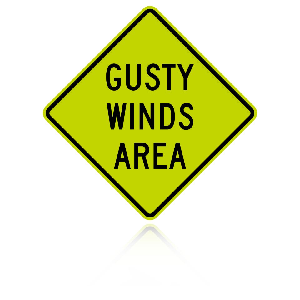 MUTCD W8-21 Gusty Winds Area