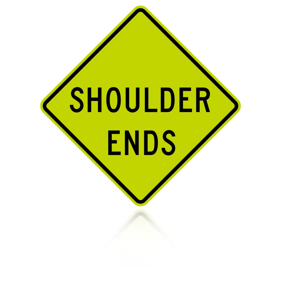 MUTCD W8-25 Shoulder Ends