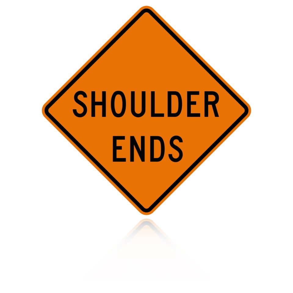 MUTCD W8-25 Shoulder Ends