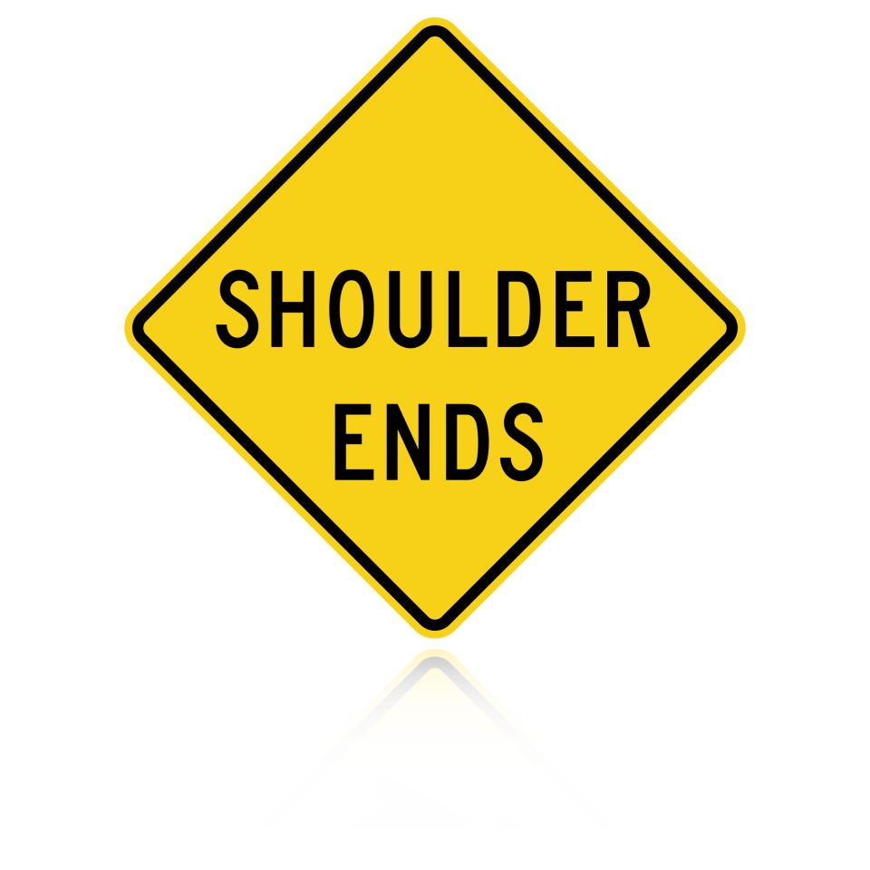 MUTCD W8-25 Shoulder Ends