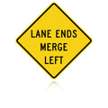MUTCD W9-2L Lane Ends Merge Left