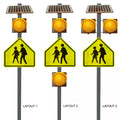12" Solar LED Yellow Flashing Beacon Kit for Safety