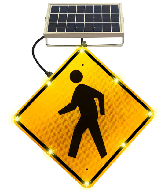24" Solar-Powered LED Flashing Crosswalk System
