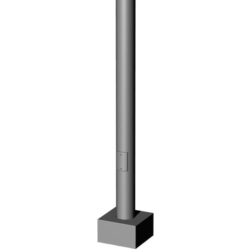 15' Tall x 5.0" OD x 0.188" Thick, Round Straight Aluminum, Anchor Base Light Pole