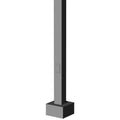 12' Tall x 4.0" OD x 0.125" Thick, Square Straight Aluminum, Anchor Base Light Pole