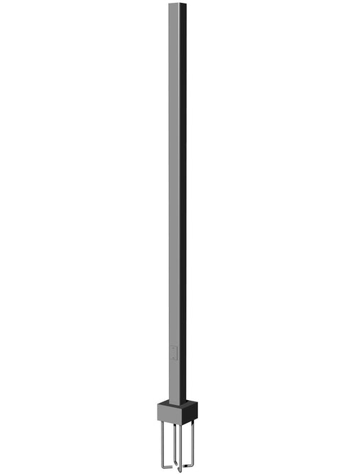 20' Tall x 4.0" OD x 0.188" Thick, Square Straight Aluminum, Anchor Base Light Pole